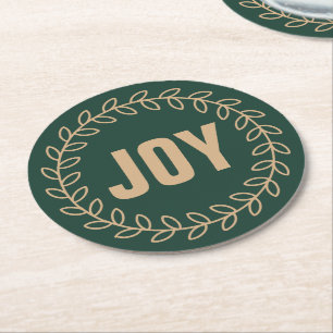 Posavasos Redondo De Papel Wreath navidades