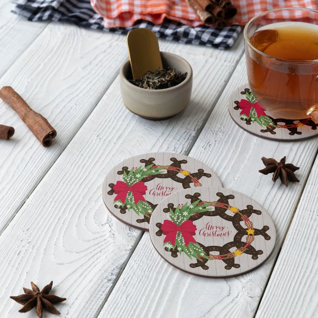 Posavasos Redondo De Papel Wreath Navidades de herradura (Subido por el creador)