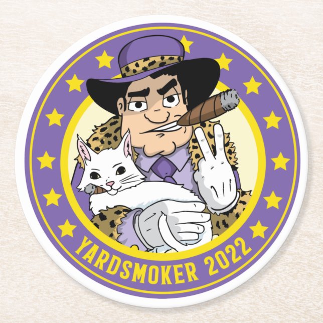 Posavasos Redondo De Papel Yardsmoker Coaster (Anverso)