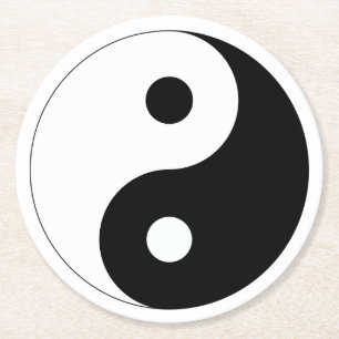 Posavasos Redondo De Papel Yin y Yang