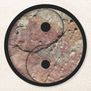 Posavasos Redondo De Papel Yin Yang Rock Art Talando Cañones, Nuevo México