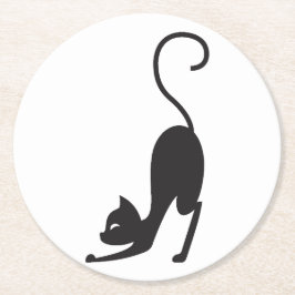 Posavasos Redondo De Papel Yoga cat