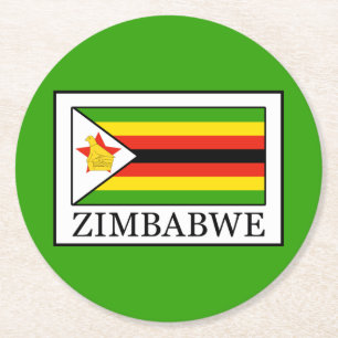 Posavasos Redondo De Papel Zimbabue