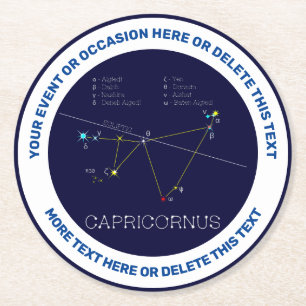 Posavasos Redondo De Papel Zodiac Constellation Capricornus