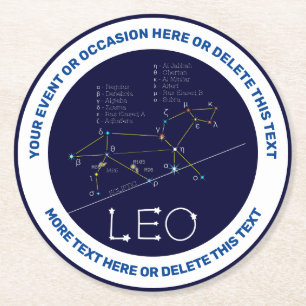 Posavasos Redondo De Papel Zodiac Constellation Leo