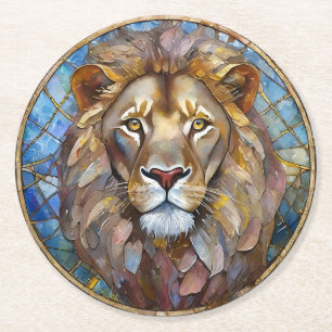 Posavasos Redondo De Papel Zodíaco - Leo el León