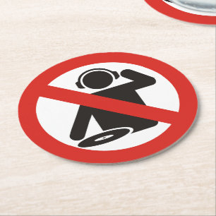 Posavasos Redondo De Papel Zona libre de DJ