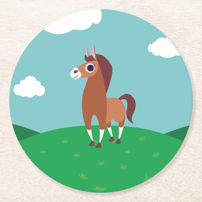 Posavasos Redondo De Papel Zora el caballo (Anverso)