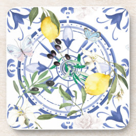 Posavasos Redondo,ornamental ,azulejo español ,mediterráneo 