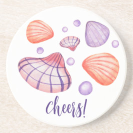 Posavasos Redondos de Arenisca con Conchas de Acua