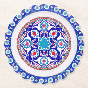 Posavasos redondos de papel con forma de concha