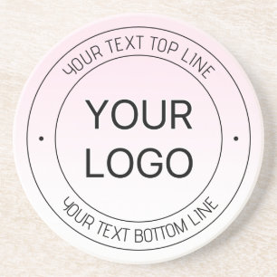 Posavasos Reemplazo de logotipo fácil y texto editable rosa