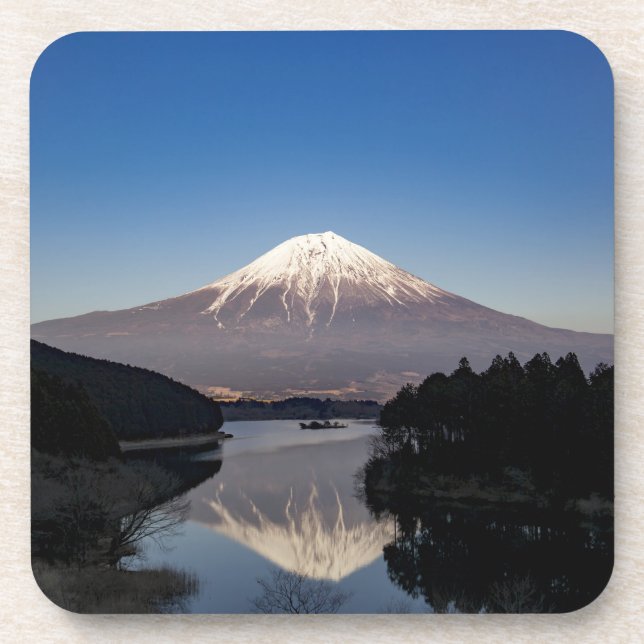 Posavasos Reflejo del Monte Fuji en el lago (Frente)
