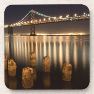 Posavasos Reflexiones de la noche del puente de la bahía de
