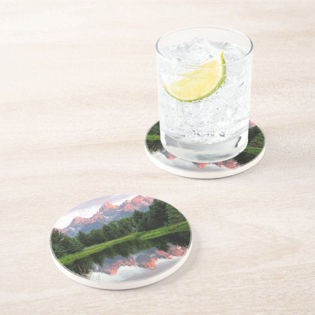 Posavasos Reflexiones magníficas de Teton sobre la charca (Lado)