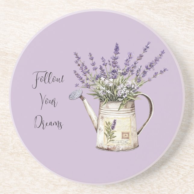Posavasos Regadera de Flores de Lavanda (Frente)