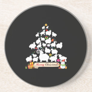Posavasos Regalo de árbol de Navidad de oveja Divertidos r