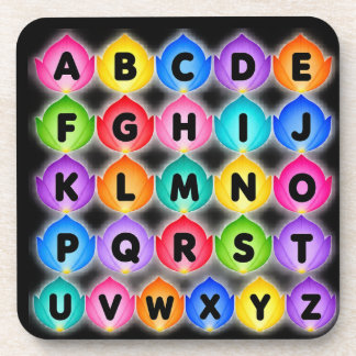 Posavasos Regalo de cartel educativo de letras ABC para guar