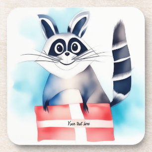 Posavasos Regalo de cumpleaños de Cute Raccoon