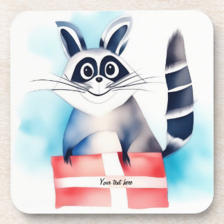 Posavasos Regalo de cumpleaños de Cute Raccoon