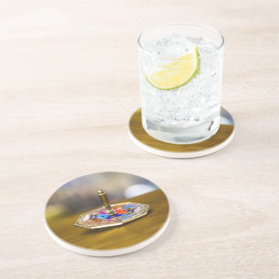 Posavasos Regalo de dreidel de Hanukkah SlipperyJoe base oct