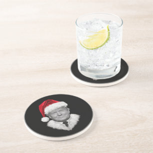 Posavasos Regalo de gorro de Santa divertido de Navidad de D