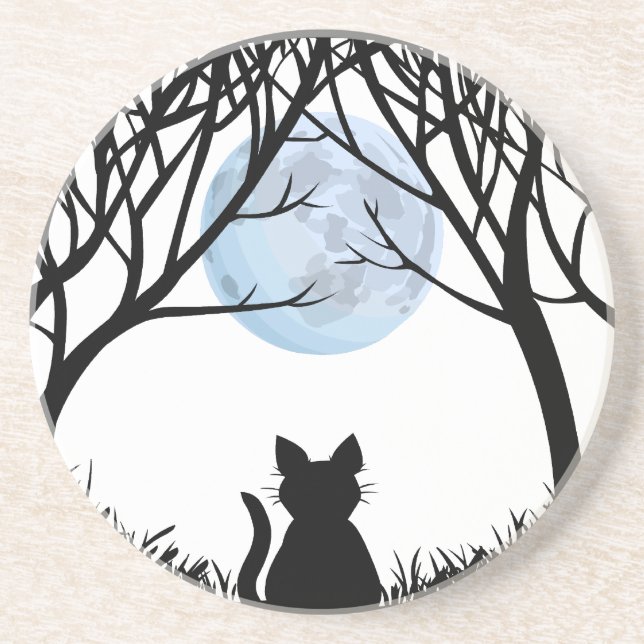 Posavasos Regalo de guisador negro de gatos, decoración de a (Frente)