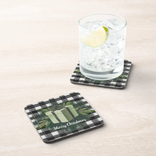 Posavasos Regalo de los Navidades de Buffalo Plaid Vacacio
