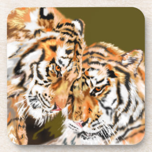Posavasos Regalo de montaña rusa para la familia Tigers