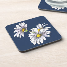 Regalo de Navidad de margarita boho acuarela azul