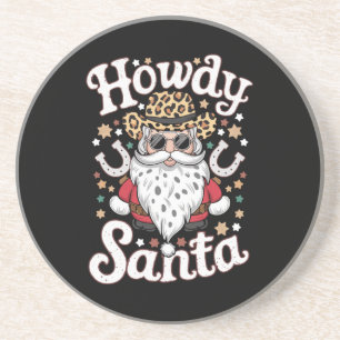 Posavasos Regalo de Navidad de vaquero occidental de Howdy S