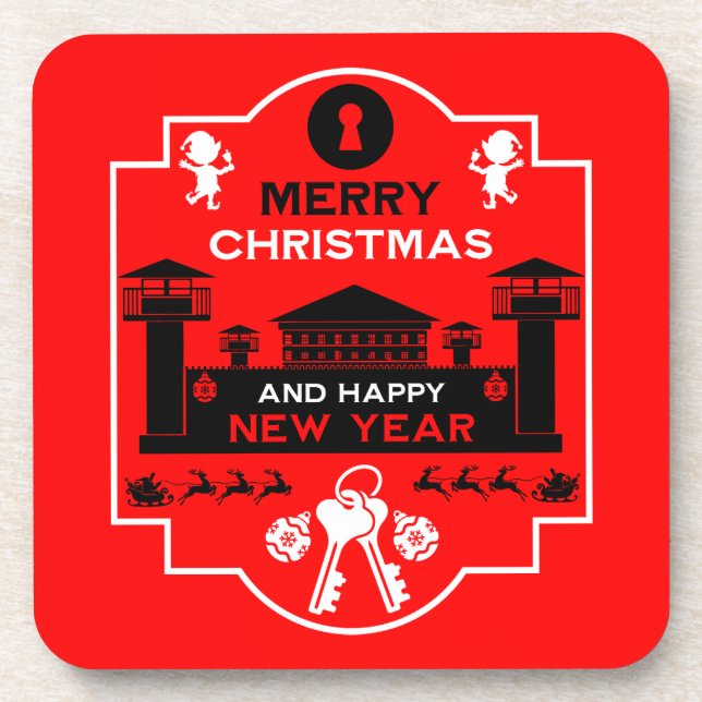Posavasos Regalo de Navidad para la cárcel (Frente)