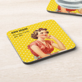 Posavasos Regalo de Navidades de nombre familiar Estilo retr