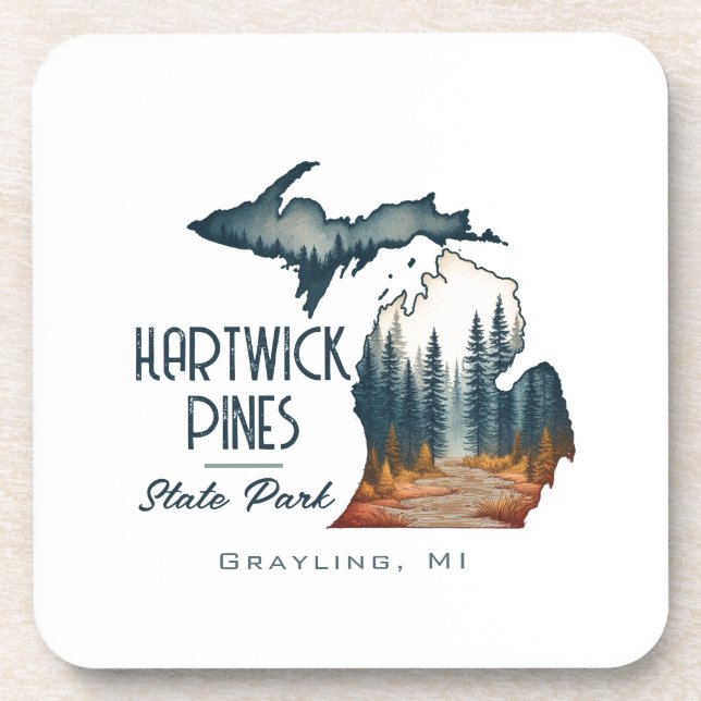 Posavasos Regalo de recuerdo del parque estatal Hartwick Pin (Frente)