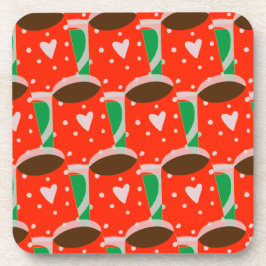 Posavasos Regalo de vacaciones rojas y verdes