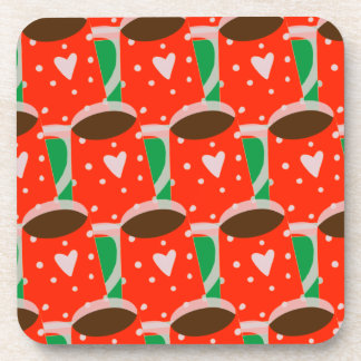Posavasos Regalo de vacaciones rojas y verdes