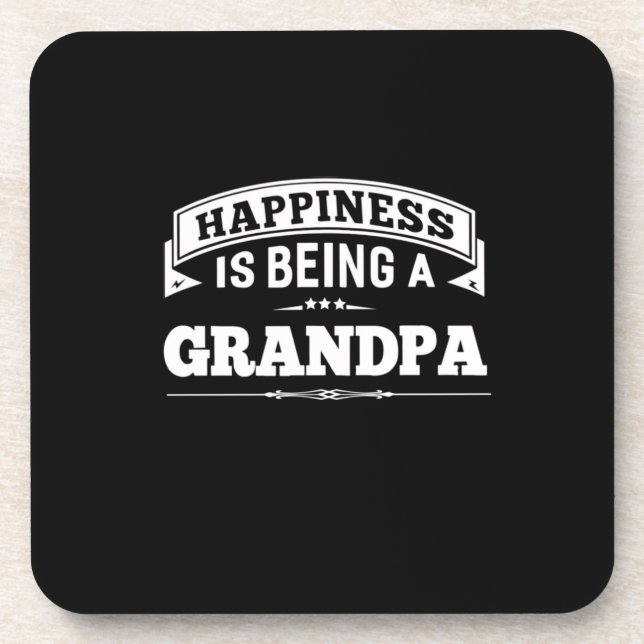 Posavasos Regalo del abuelo | La felicidad es ser un abuelo (Frente)