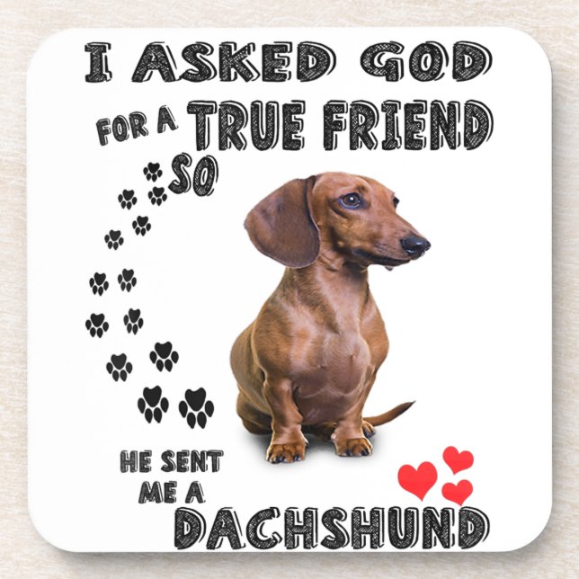 Posavasos Regalo en miniatura de Dachshund, Perro de salchic (Frente)