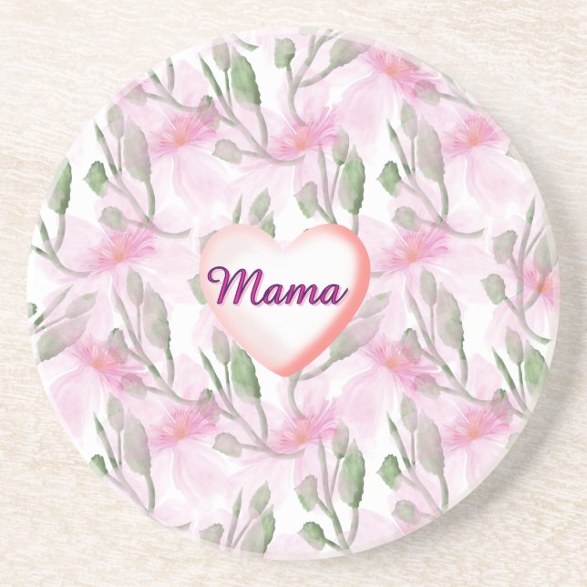 Posavasos Regalo floral personalizado y hecho a medida con a (Frente)