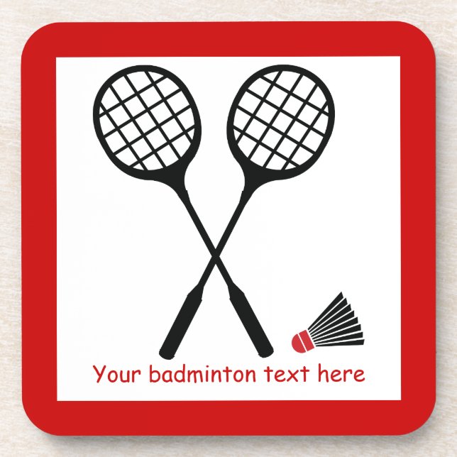 Posavasos Regalos de bádminton, personalizado de racquet y d (Frente)