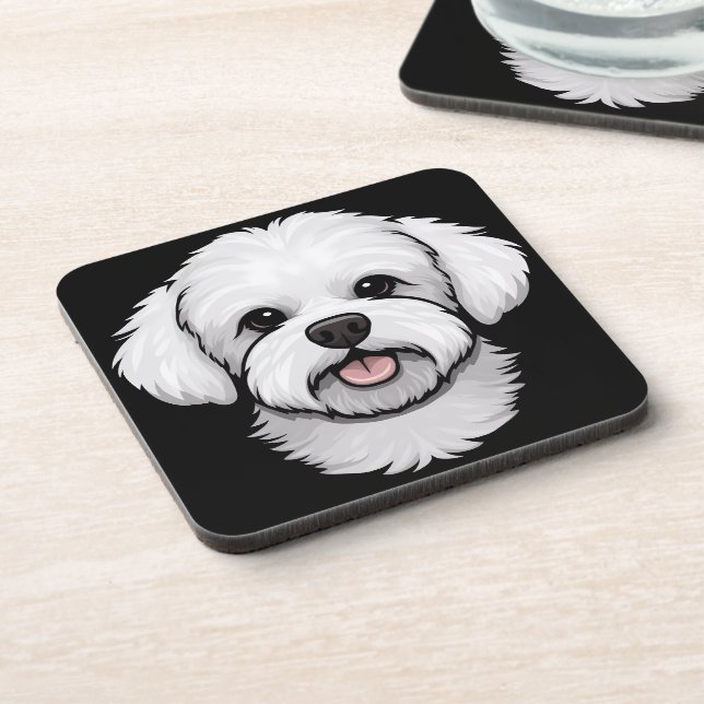 Posavasos Regalos de Bichon Frise Cuppy Face Dog Lover (Lado Izquierdo)