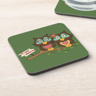 Posavasos Regalos de diseño de Lechuzas de Amor