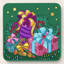 Regalos de Navidad pintados; hermoso día festivo