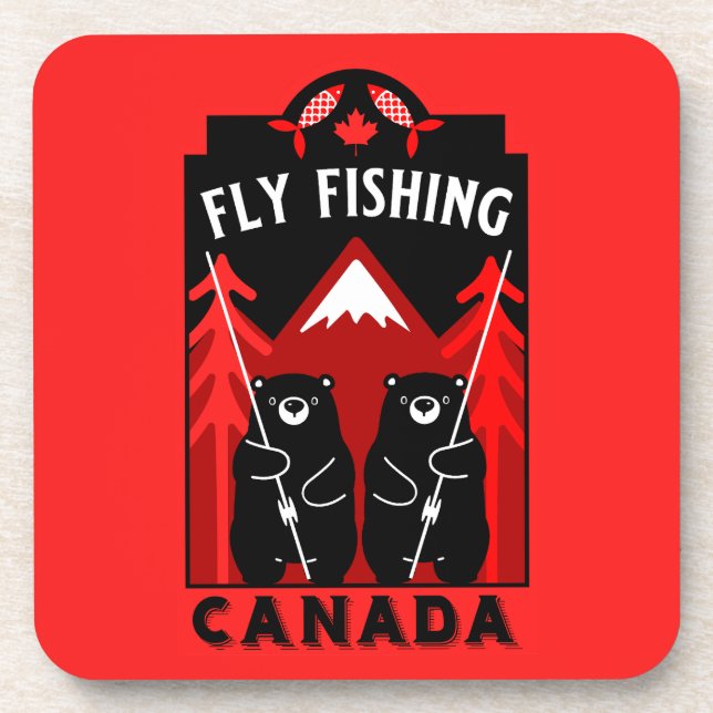 Posavasos Regalos de pesca con mosca en Canadá (Frente)