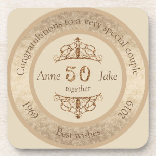 Posavasos Regalos del 50° Aniversario del Boda para Congrat 