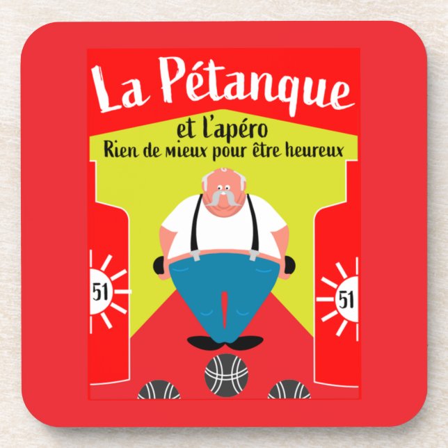 Posavasos regalos divertidos de Pétanque (Frente)