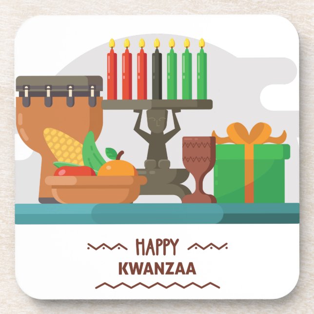 Posavasos regalos felices de kwanzaa (Frente)