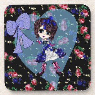 Posavasos Regalos góticos de Lolita Saphire azules y ondulad