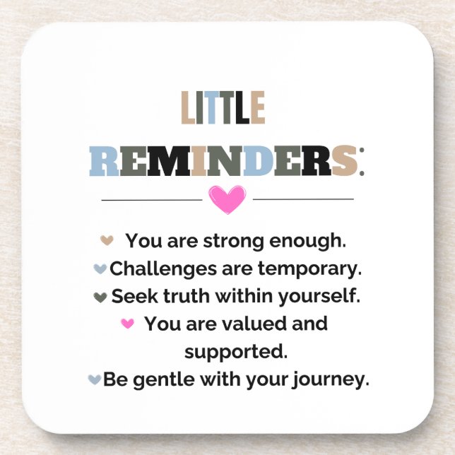 Posavasos Regalos motivacionales inspiradores Pequeños Recor (Frente)