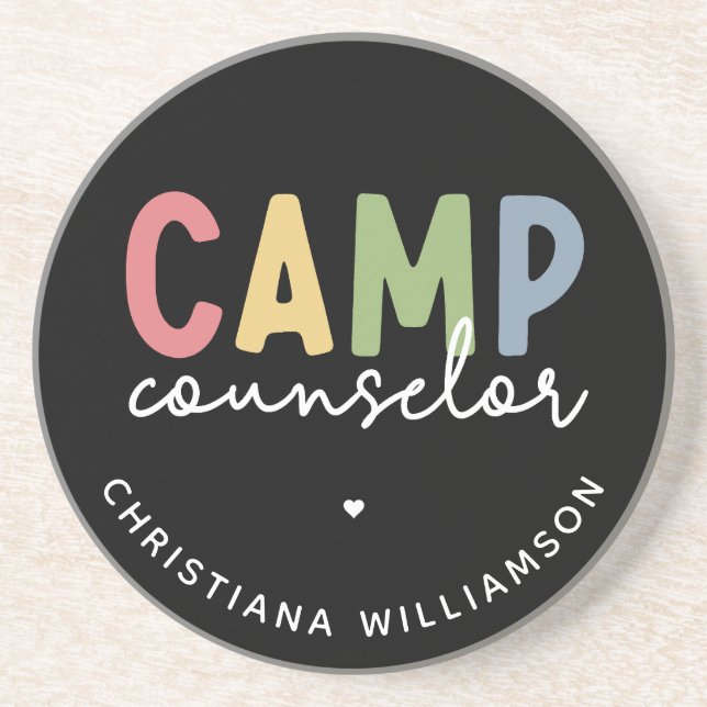 Posavasos Regalos personalizados de consejero de campamento (Frente)